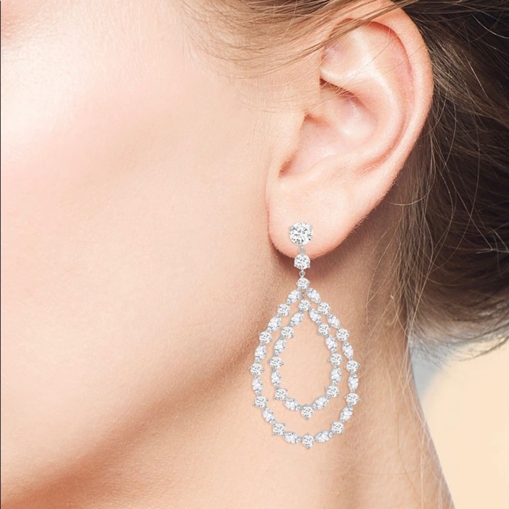 BRILLIANT Pear Drop earrings -silver